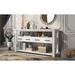 Modern Console Table Sofa Table with 4 Drawers and 2 Shelves Coffee Tables Solid Wood Side Tables for Bedroom Living Room