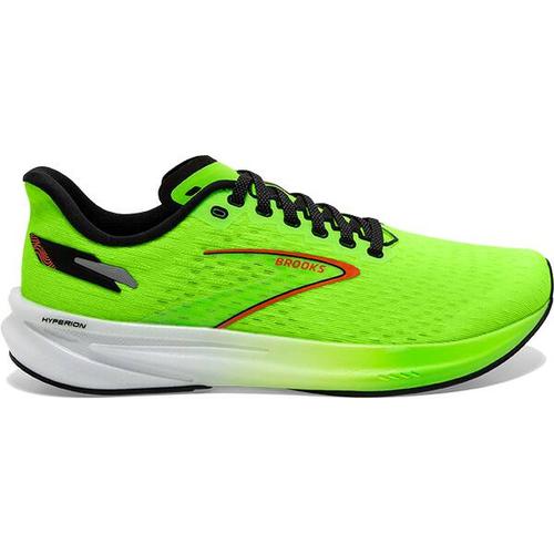 BROOKS Herren Laufschuhe Hyperion, Größe 43 in Green Gecko/Red Orange/White