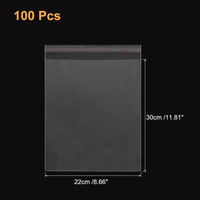 100Pcs Clear Cello Bags, Plastic Self Sealing OPP Treat Bags Clear