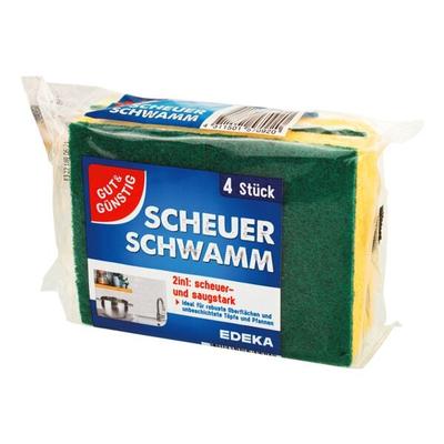 2-in-1 Scheuerschwamm 4er-Pack, Gut und Günstig