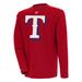 Men's Antigua Red Texas Rangers Flier Bunker Pullover Sweatshirt