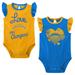 Girls Newborn & Infant Powder Blue/Gold Los Angeles Chargers Spread the Love 2-Pack Bodysuit Set