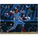 Alec Bohm Philadelphia Phillies Autographed 16" x 20" Swinging Bat Light Blue Jersey