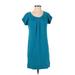 Diane von Furstenberg Casual Dress - Popover: Blue Solid Dresses - Women's Size 2