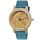 Holzwerk Germany Handmade Women's Watch Men's Watch Unisex Eco Natural Wood Watch Leather Strap Watch Analogue Quartz Watch with Horse Pony Motif Watch in Turquoise Blue Brown, Brown, Strap.