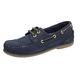 Catesby Womens Boat Shoes Deck Leather Nubuck Smooth Lightweight Trainers UK 4-8 (Navy/Yellow, Numeric_7)