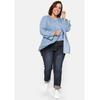 Stretch-Jeans SHEEGO "Große Größen", Damen, Gr. 21, Kurzgrößen, blau (dunkelblau denim), Obermaterial: 98% Baumwolle, 2% Elasthan, unifarben, casual, lang, Jeans, »Die Gerade« mit Used-Effekten
