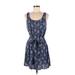 True Craft Casual Dress - Mini Scoop Neck Sleeveless: Blue Dresses - Women's Size Medium