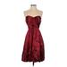 Vivienne Tam Cocktail Dress: Red Brocade Dresses - Women's Size 6