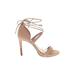 Gianni Bini Heels: Tan Solid Shoes - Women's Size 9 - Open Toe