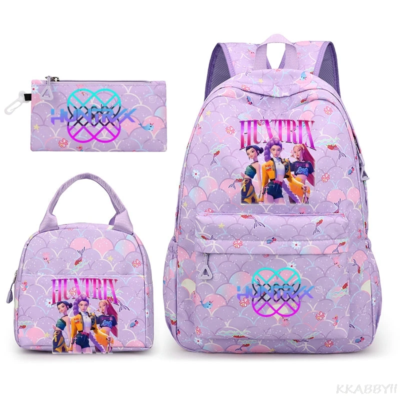 Sac à dos scolaire Kpop Demon Hunters pour filles, sac d'école princesse pour enfants, sac à dos imperméable pour adolescents, sac à dos d'étudiant