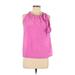 Banana Republic Trina Turk Collection Sleeveless Silk Top Pink Print Crew Neck Tops - Women's Size 8