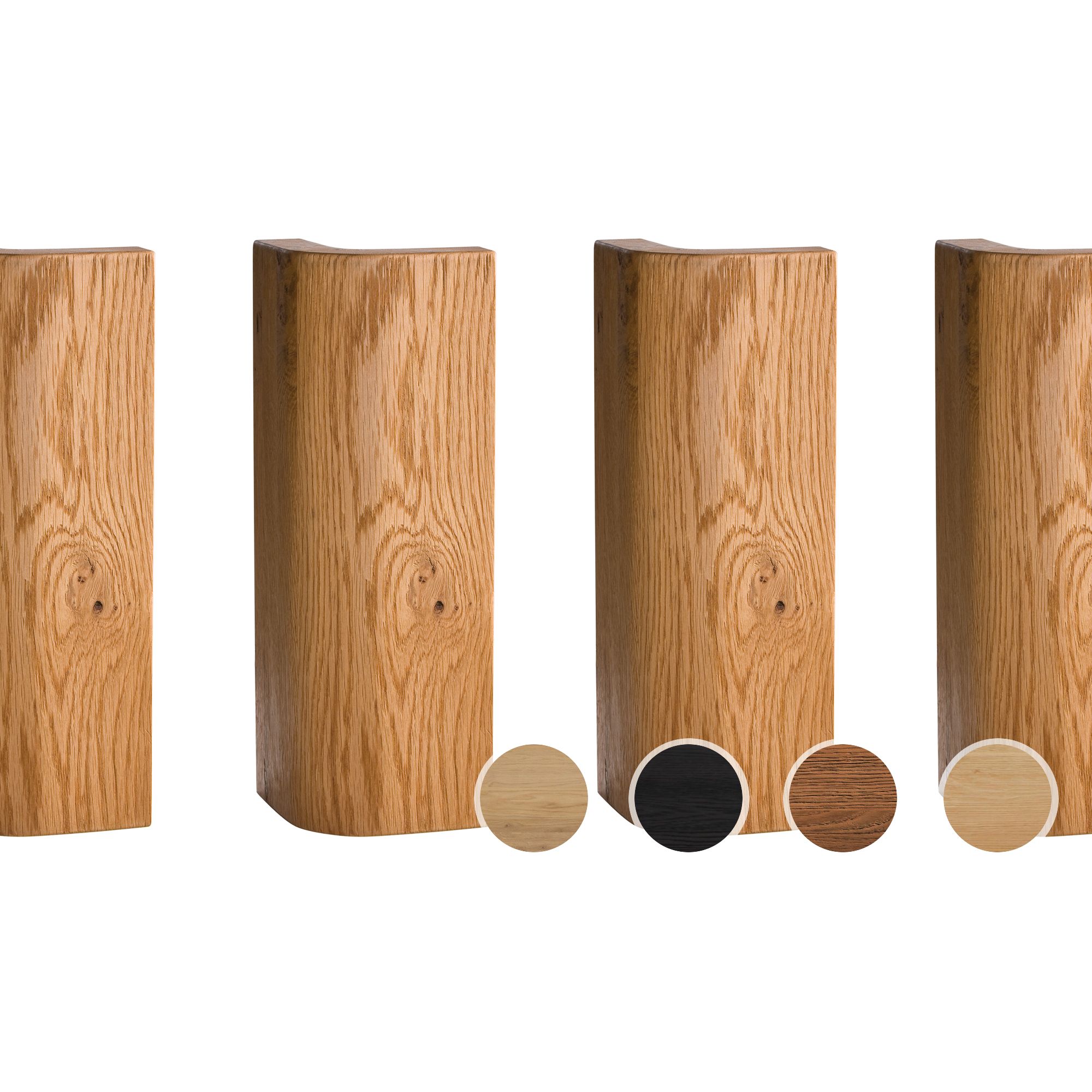 Hasena Oak-Line Füsse Ronda 4er-Set / 20 cm / Wildeiche natur, gebürstet, geölt Image