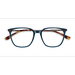 Unisex s square Clear Teal Light Gold Acetate,Metal Prescription eyeglasses - Eyebuydirect s Souvenir