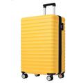 Merax Koffer Gepäckset Hartschalen-Koffer, ABS-Material, leicht Reisekoffer, Handgepäck, erweiterbar, TSA Zollschloss, Teleskopgriff, 4 Rollen, M-37 x 24,5 x 56,5 cm, stilvoll, Gelb