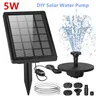 5W Solar Powered Wasser Brunnen DIY Solar Wasserpumpe für Vogel Bad mit 4 Düsen solar Powered Vogel