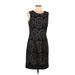 White House Black Market Casual Dress - Sheath Crew Neck Sleeveless: Black Print Dresses - Women's Size 8