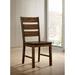 Farmhouse Solid Wood Armless Dining Room Chairs, Set Of 2, Walnut