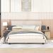 Queen Size Upholstered Platform Bed with 2 Bedside Shelves and USB Charging, Multifunctional Queen Bed Frame