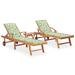 vidaXL Patio Lounge Chair Outdoor Sunbed Sunlounger with Cushion Solid Teak - 76.8" x 23.4" x 13.8"