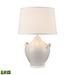 Elk Home Oxford Gloss White With White Linen Shade 1 Light Table Lamp