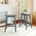 Bar Stools Set of 2 for Kitchen Counter Solid Wooden Saddle Stools 23.6-Inch Height Home Furniture Barstool