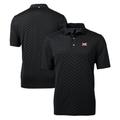 Men's Cutter & Buck Black Big 12 Gear Virtue Eco Pique Tile Print Recycled Polo