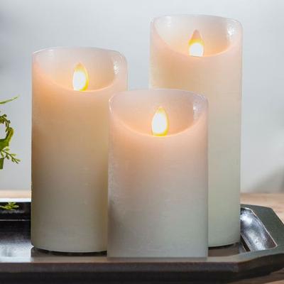 Aurora LED Flameless Candles Ivory Set of Three, S...