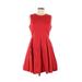 BB Dakota Casual Dress - DropWaist: Red Solid Dresses - Women's Size 8