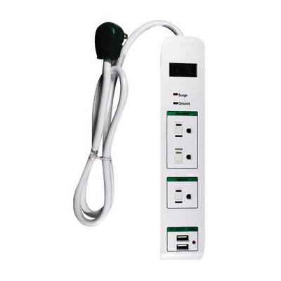 GoGreen Power 3-Outlet Surge Protector with USB Po...