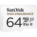 SanDisk 64GB High Endurance UHS-I microSDXC Memory Card with SD Adapter SDSQQNR-064G-AN6IA