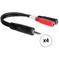 Hosa Technology Stereo 3.5mm Male TRS to Two 3.5mm Female TS Y-Cable (6", 4-Pack) YMM-261