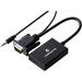 Volkano Append Series VGA Male to HDMI Female Converter with Sound (3.9", Black) VK-20046-BK