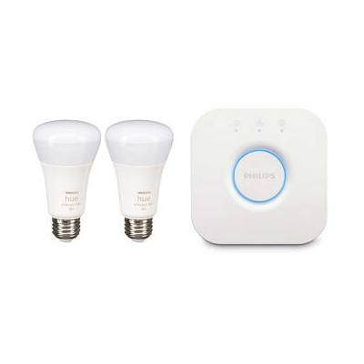 Philips Hue Bridge & A19 Bulb with Bluetooth (White & Color Ambiance, 2-Pack) 458471