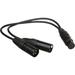 Remote Audio 3-Pin XLR Female to 2 XLR Male Y-Cable - 8" CAX3YMMF