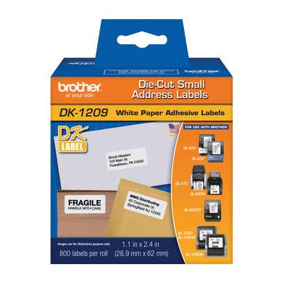 Brother DK1209 Small Address Die-Cut Paper Labels (White, 800 Labels, 1.1 x 2.4