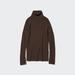 Women's Extra Fine Merino Ribbed Turtleneck Long-Sleeve Sweater | Dark Brown | 2XL | UNIQLO US