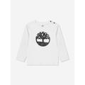 Timberland Baby Boys Long Sleeve Logo T-shirt In White Size 9 Mths