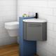 400mm Cloakroom Bathroom Corner Vanity Unit under Basin with Door Small Matt Grey