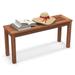 Costway 2-Seater Patio Backless Dining Bench with Breathable Slatted Seat