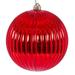 Vickerman 696705 - 8" Red Shiny Lined Ball Christmas Tree Ornament (N222503DSV)