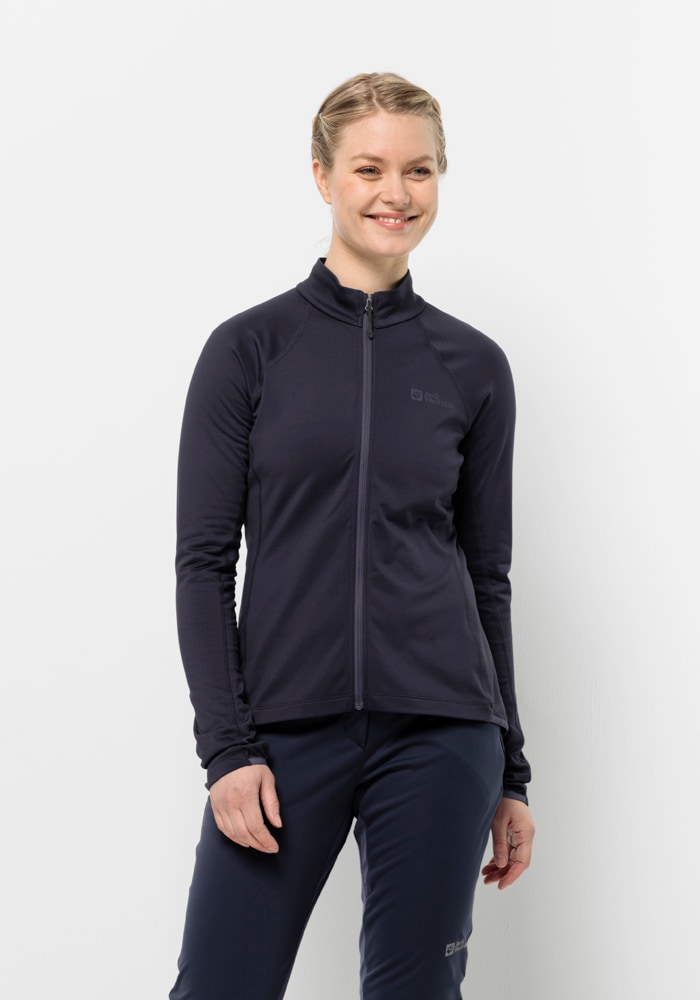 Fahrradjacke JACK WOLFSKIN "MOROBBIA FZ W", Damen, Gr. XXL (48), grau (graphite), OBERSTOFF 91% POLYESTER, 9% ELASTHAN LINING 100% POLYESTER, Jacken Image