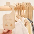 7 pcs/set Baby Closet Size Dividers Wooden Baby Closet Organizers from Newborn Infant to 24 Months