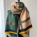 Autumn Winter Scarf Women Pashmina Shawls and Wraps Cashmere Blanket Warm Thick Stoles for Lady