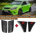 For Ford Focus RS ST MK2 Car Front Engine Hood Bonnet Vents Air Inlet + Side Fender Vent Air Outlet