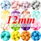 50pcs Baby 12mm Round Silicone Beads Nursing DIY Pacifier Clips Chain Jewelry Necklace Teether