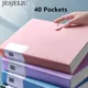 1Pcs A4 File Bag 40 Pages Budget Binder File Folders Large Capacity Documents Booklet Student