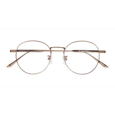 Unisex s round Bronze Titanium Prescription eyeglasses - Eyebuydirect s Geometry