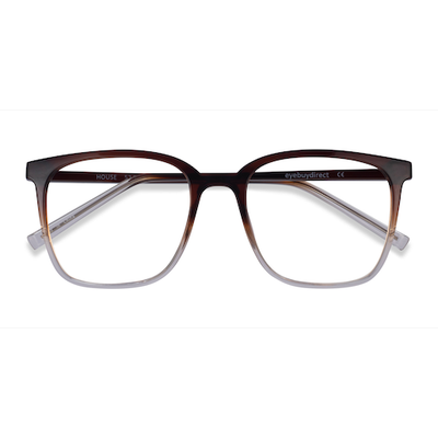 Unisex s square Gradient Brown Plastic Prescription eyeglasses - Eyebuydirect s House