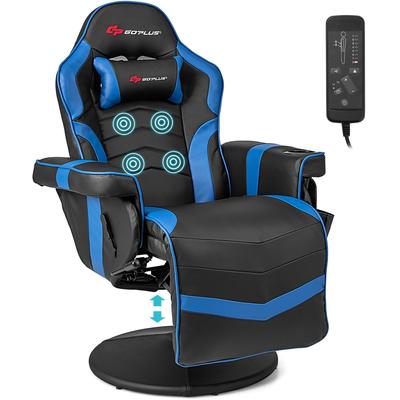 Goplus Massage Gaming Recliner Height Adjustable Racing Swivel Chair - See Details